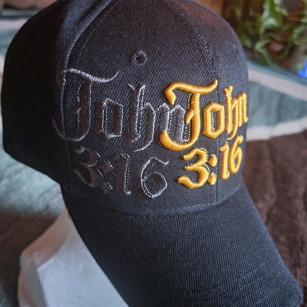 New Black John 3:16 adjustable baseball cap - Picture 2 of 8